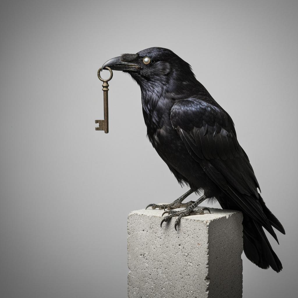 Taxidermy Raven